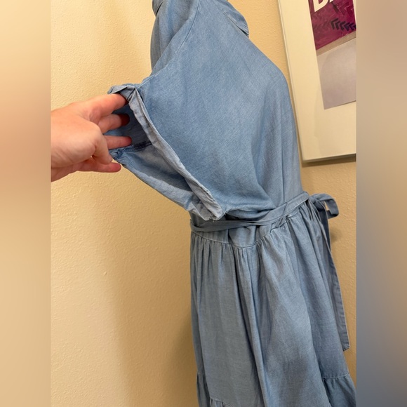 Torrid Mini Chambray Tiered Shirt Dress
Size 2X 
Color: Medium Wash - Picture 7 of 12